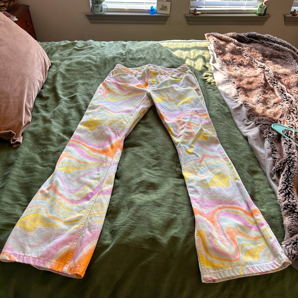 ASOS retro swirl print jeans